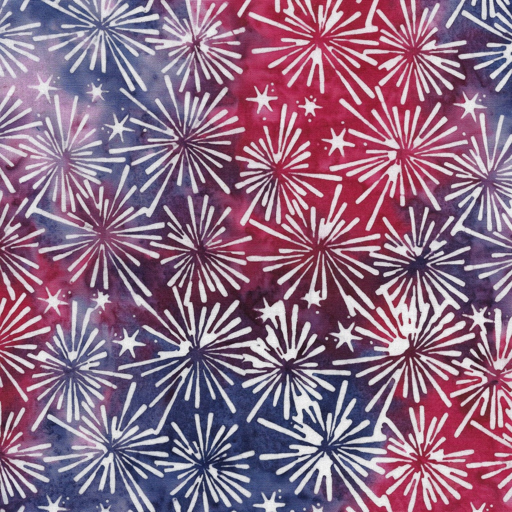 Fabric Lumin Red Blue Dusty Bursting Stars Jubilee Island Batiks by the Quarter Yard 122453817