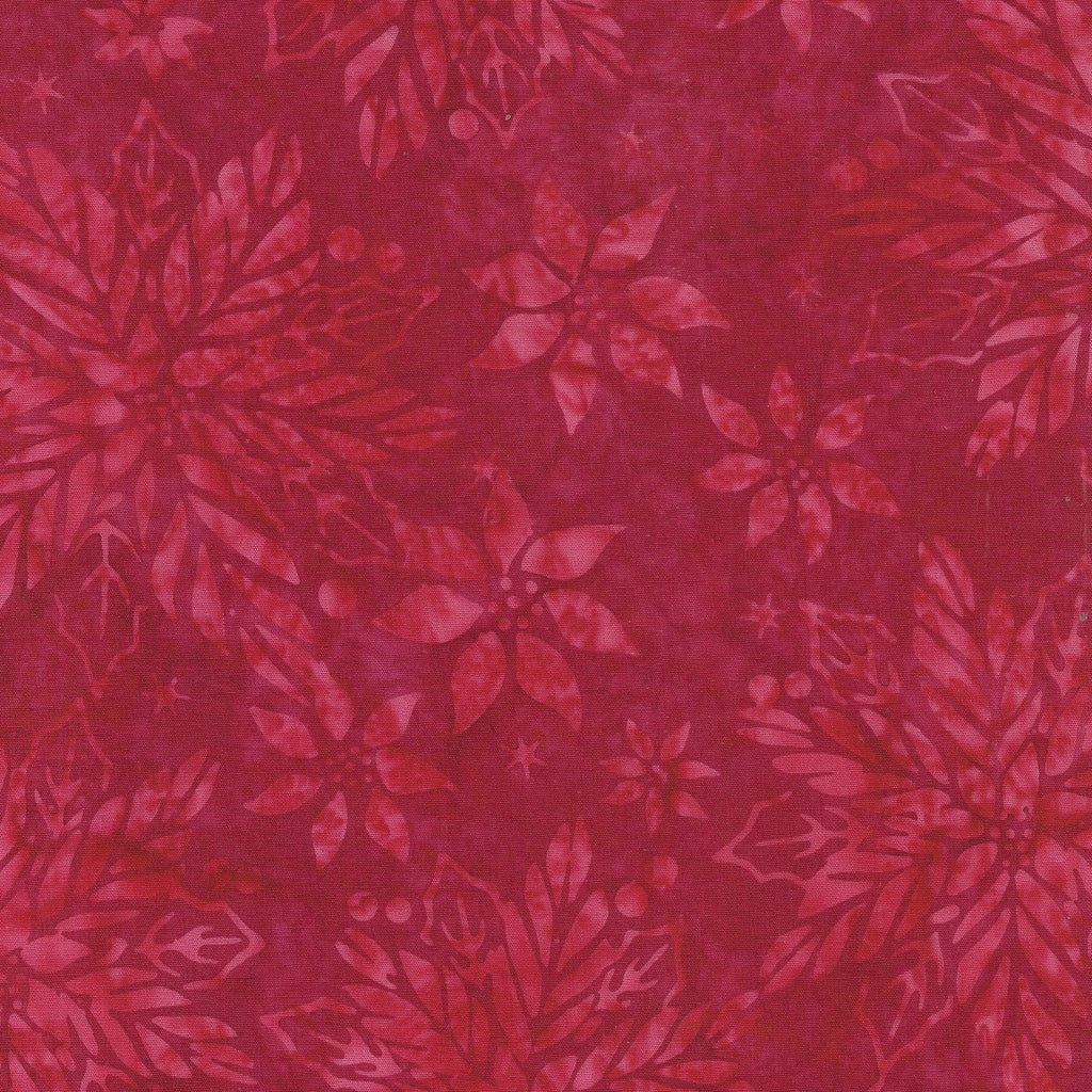 Fabric Lumin Red Cherry Poinsettia Floral Merry Moments Island Batiks by the Quarter Yard 122402360