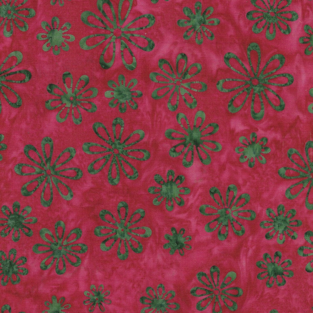 Fabric Lumin Red Imperial Seasonal Floral Merry Moments Island Batiks by the Quarter Yard 122410345