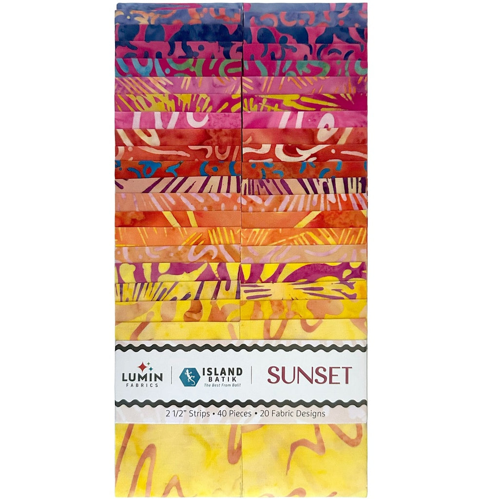 Fabric Lumin Sunset Island Batiks 2.5" Strip Pack Sunset-SP