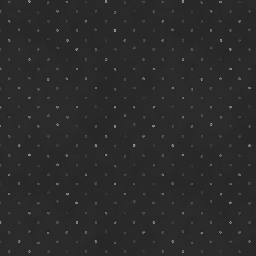 Black fabric with small white polka dots