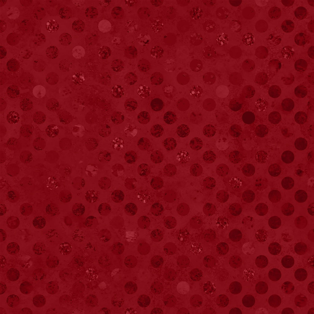 Red textured background with small dots