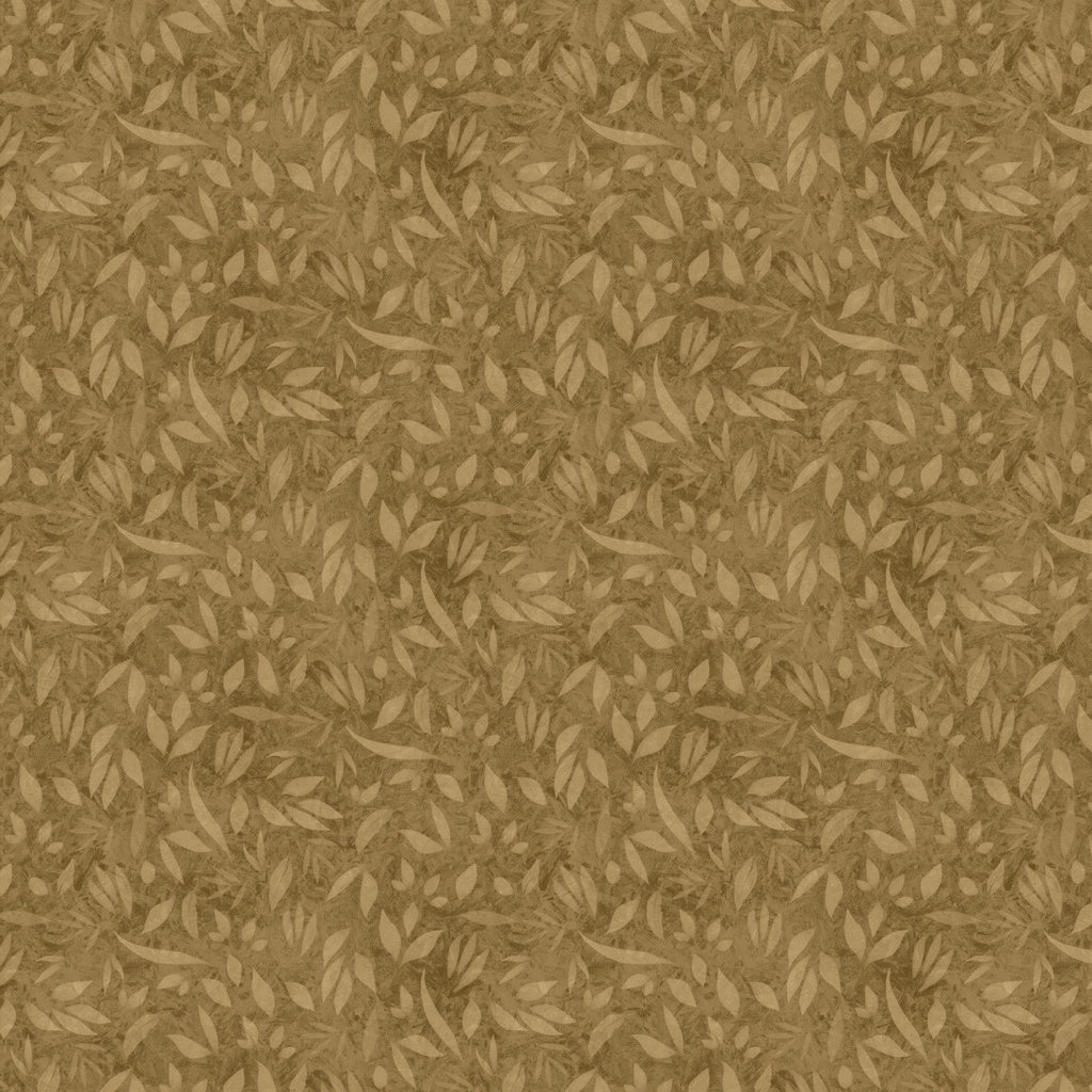 Brown fabric with subtle leaf pattern