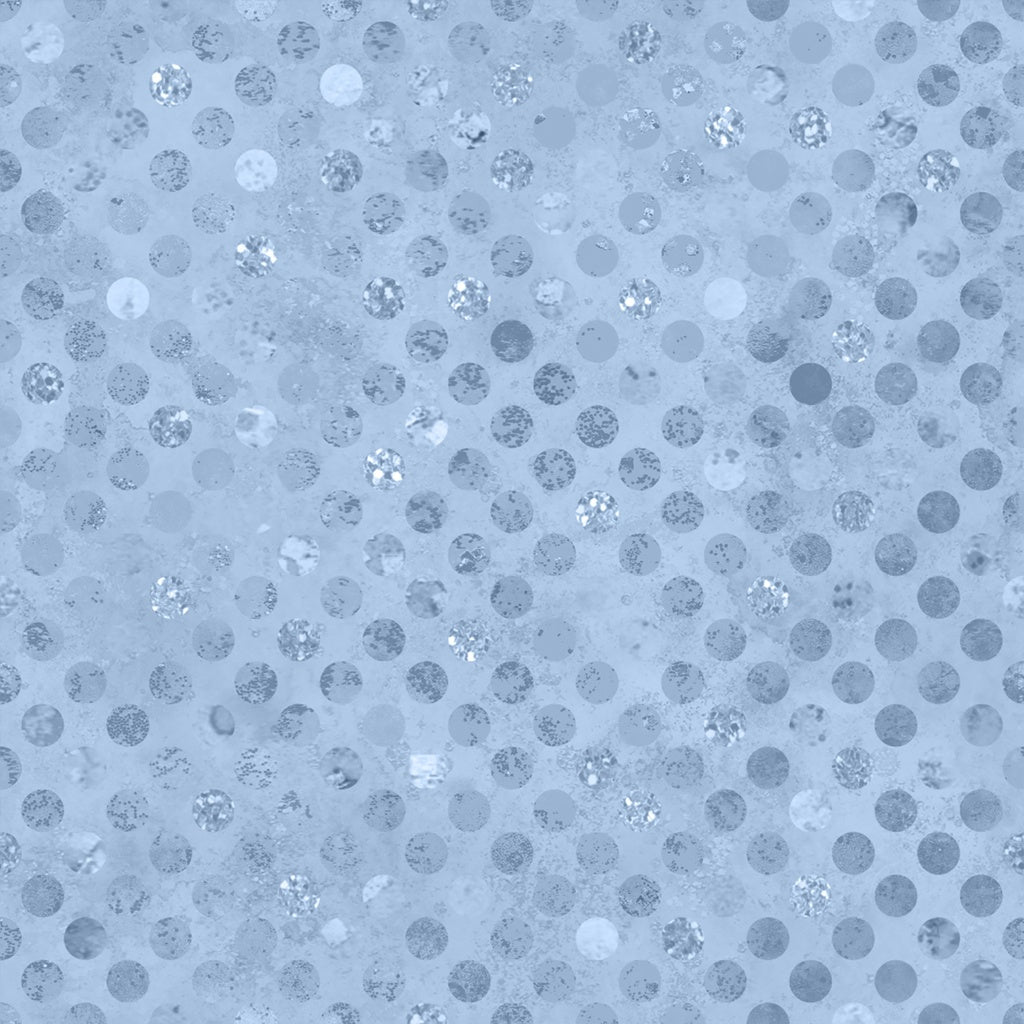 Pattern of small circles and dots on a light blue background