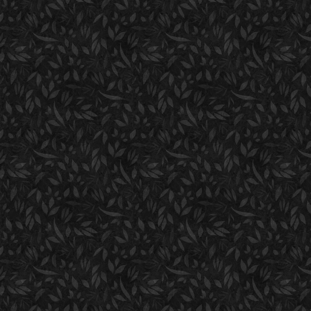 Dark gray floral pattern on a black background