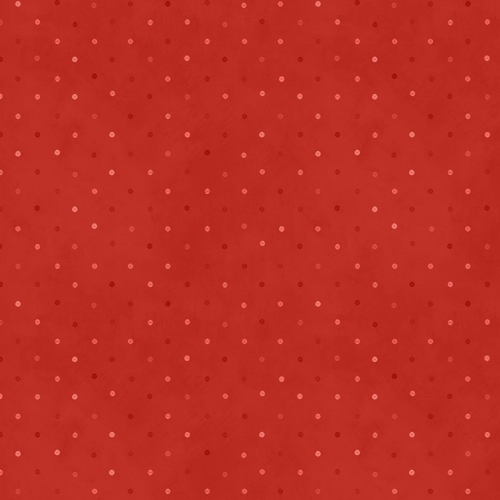 Red fabric with small polka dots