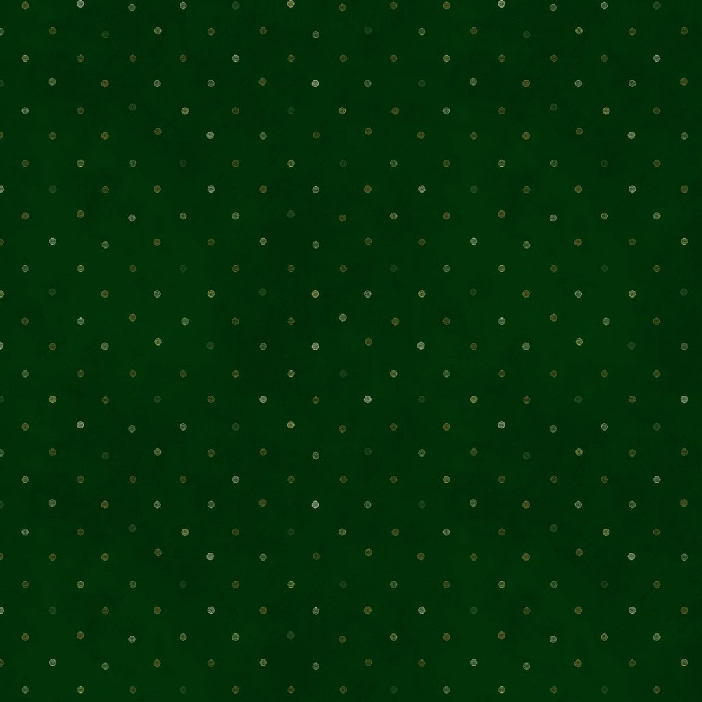 Green fabric with small polka dots