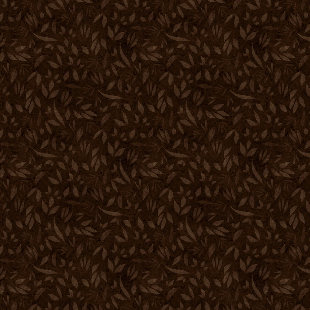 Brown fabric texture with leaf pattern