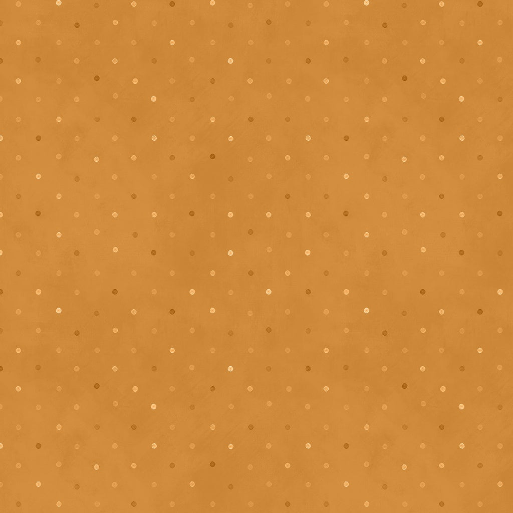 Pattern of small white dots on a mustard yellow background