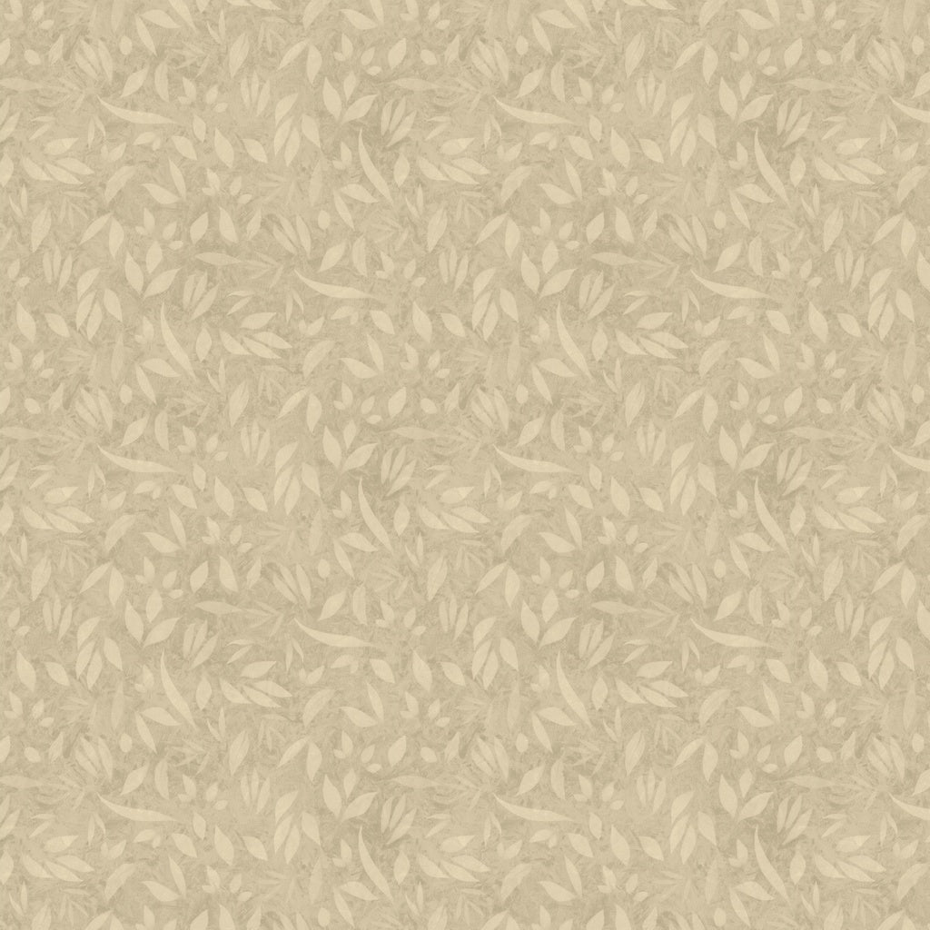 Beige fabric swatch with a subtle leaf pattern