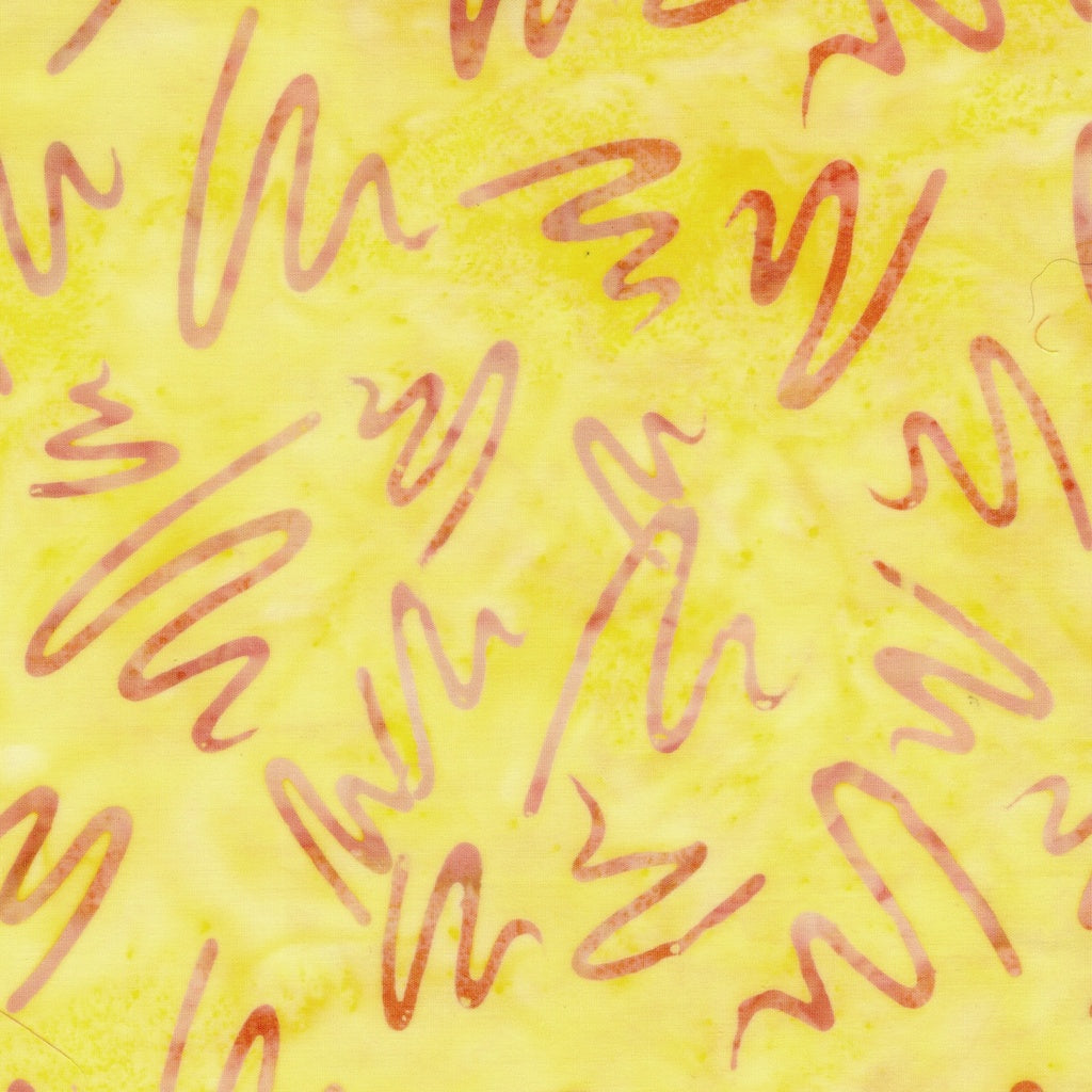 Fabric Lumin Yellow Bumblebee Squiggle Sunset Island Batiks by the Quarter Yard 612502225