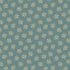 A repeating floral pattern featuring cream-colored botanical motifs on a muted teal-blue background.