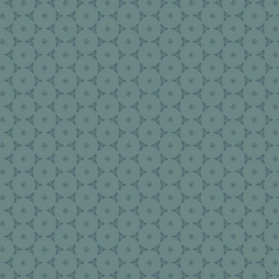 A close-up of a repeating geometric pattern in muted blue-gray and teal tones, filling the entire frame.