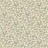 A repeating floral pattern with delicate blue-green leaves and small blossoms on a warm cream background.