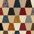 Patchwork quilt with geometric pattern in various colors