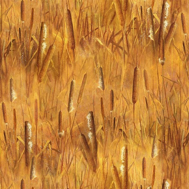 Close-up of reeds with a warm brown color palette