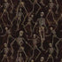 Pattern of dancing skeletons on a dark background