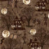 Halloween-themed design with haunted houses, skeletons, and bats under a moonlit sky.