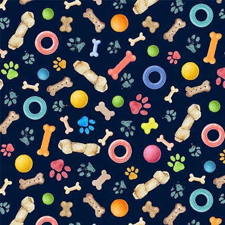 Fabric Michael Miller Multi Dog Toys Paws in the Rain by the Quarter Yard DCX12404-MULT-D