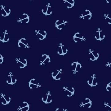 Fabric Michael Miller Navy Anchors Aweigh Sail Away by the Quarter Yard DCX12517-NAVY