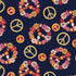 Fabric Michael Miller Navy Floral Peace Feelin' Groovy by the Quarter Yard DCX12466-NAVY-D