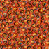 Pattern of Halloween pumpkins with jack-o'-lantern faces on an orange background