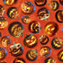 Pattern of jack-o'-lanterns on an orange background