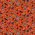 Pattern of colorful witch hats on a red background