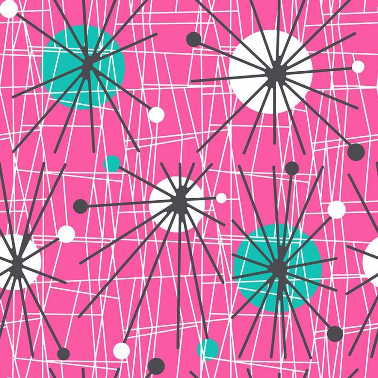 Fabric Michael Miller Raspberry Atomic 108" Wide Back by the Quarter Yard WBX5440-RASP-D