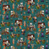 Fabric Michael Miller Teal Coffee Cat Purrsuit of Coffeeness by the Quarter Yard DDC12479-TEAL