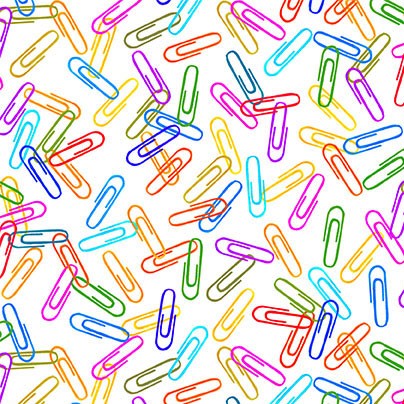 Fabric Michael Miller White Rainbow Paperclips Books are Magic by the Quarter Yard DDC12578-WHIT