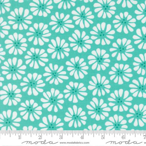 Fabric Moda Aqua Lazy Daisy Pick Me by the Quarter Yard 22491-14