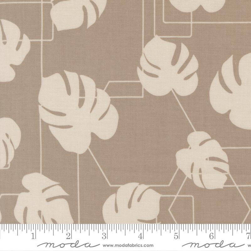 Fabric Moda Ash Monstera Geo Potted by the Quarter Yard 26142-13
