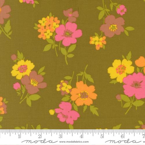 Fabric Moda Avocado Groovy Garden Happy Daze by the Quarter Yard 33843-17