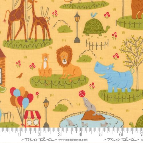 Fabric Moda Banana Animal Park Scene Animal Park Fun by the Quarter Yard 20960-19