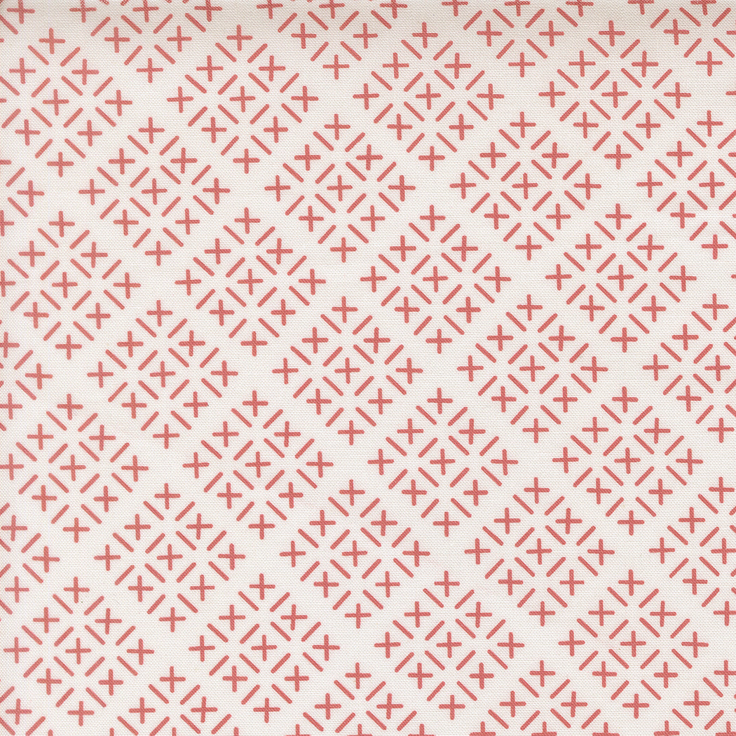 Red geometric pattern on a white background