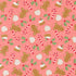 Christmas-themed pattern with gingerbread men, candy canes, and holly on a pink background.
