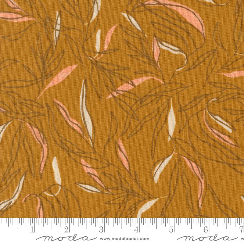 Fabric Moda Caramel Loose Leaf Foraged Found by the Quarter Yard 45632-17