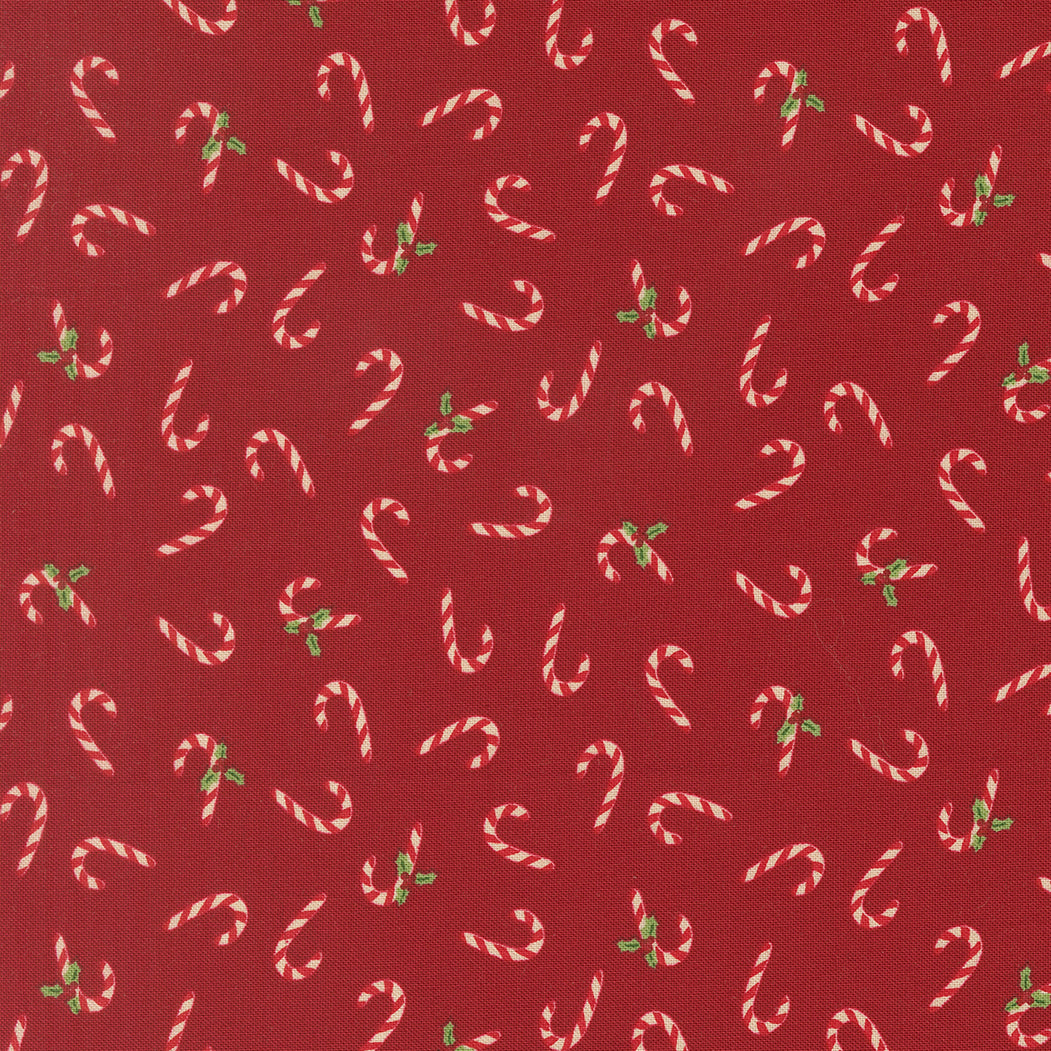 Fabric Moda Cardinal Candy Cane Holiday Cheer by the Quarter Yard 20975-18