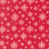 Pattern of white snowflakes on a red background