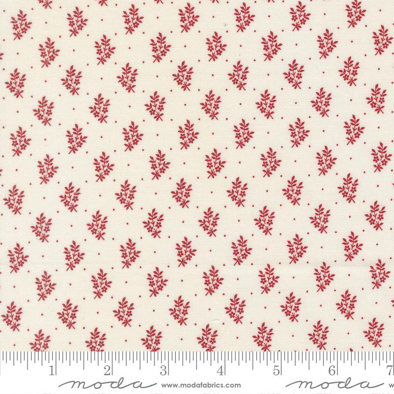 Fabric Moda Cloud Crimson Flower Sprig American Gatherings III by the Quarter Yard 49327-23