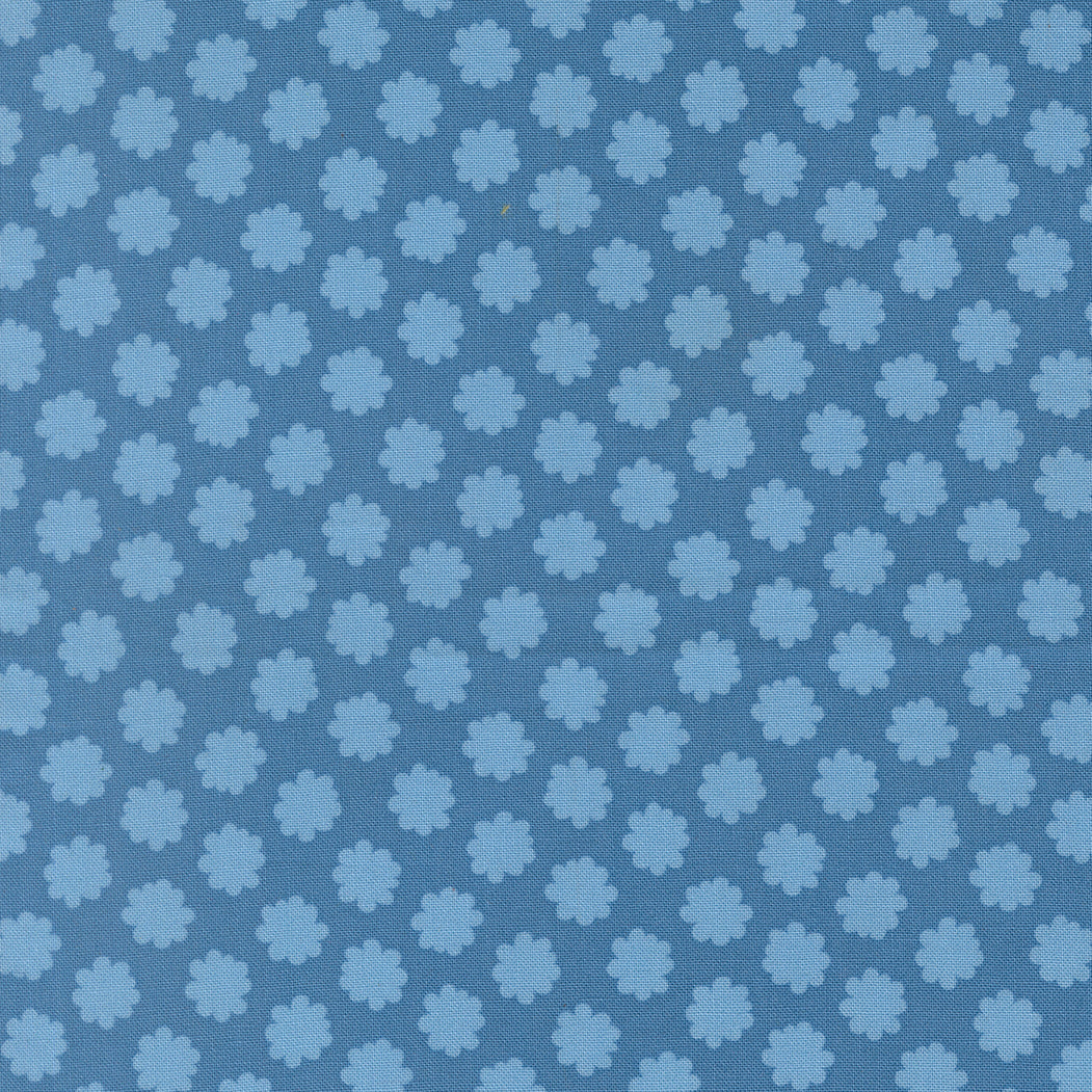 Blue fabric with small flower pattern