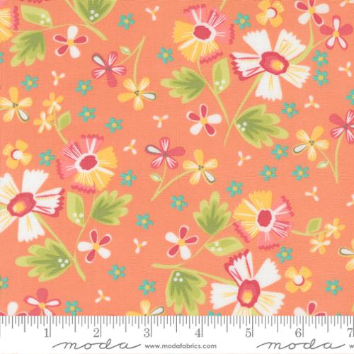 Fabric Moda Coral Garden Florals In the Garden by the Quarter Yard 29230-15