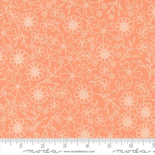 Fabric Moda Coral Garden Sketch In the Garden by the Quarter Yard 29231-35