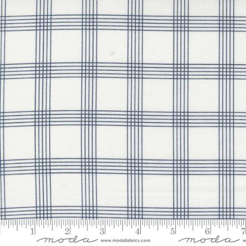 Fabric Moda Cream Navy Plaid Nantucket Summer by the Quarter Yard 55262-11