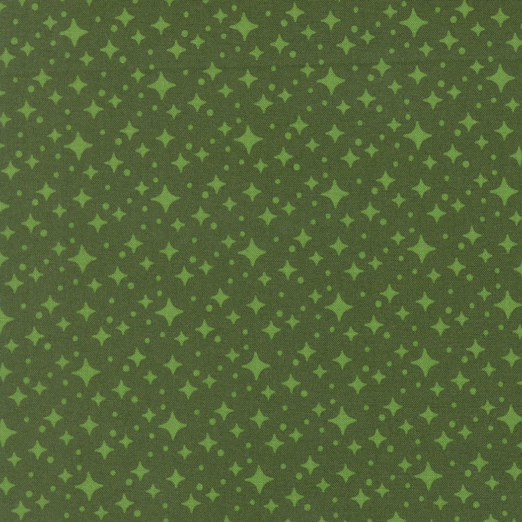 Pattern of green stars on a green background