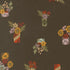Pattern of coffee and tea jars with flowers on a dark background