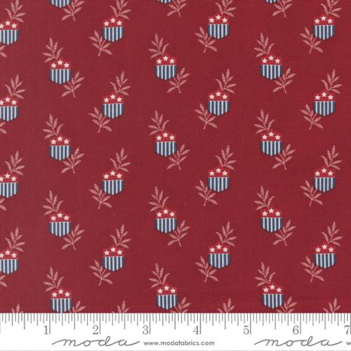 Fabric Moda Deep Crimson Star Shield American Gatherings III by the Quarter Yard 49320-13