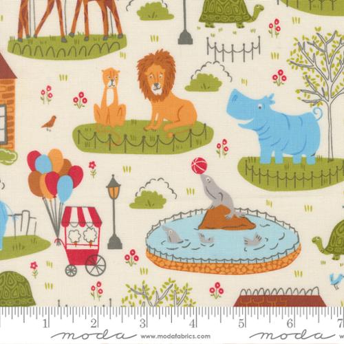 Fabric Moda Dove Animal Park Scene Animal Park Fun by the Quarter Yard 20960-11