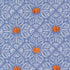 Patterned fabric with pumpkins on a blue background